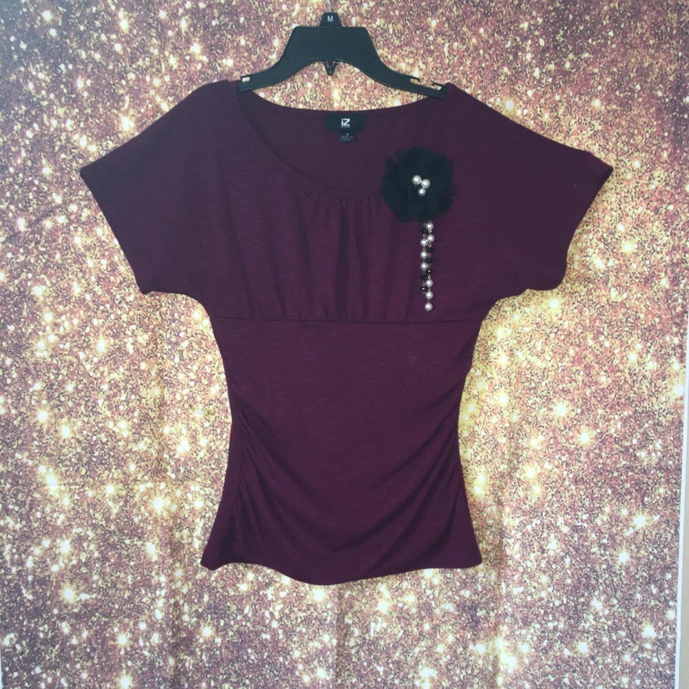 Purple Blouse with Flower